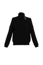 Load image into Gallery viewer, Marble - Relaxed boat neck sweater - Black - 7661