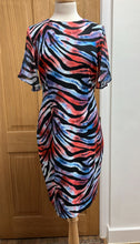 Load image into Gallery viewer, Molly Jo - Short Sleeved Zebra Print Dress - Red, Blue, Black - 7866