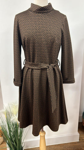 Bariloche - Alpes - High Neck Dress - Brown/Black Check