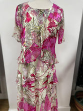 Load image into Gallery viewer, Allison - Silk layered dress - Fuchsia/ White