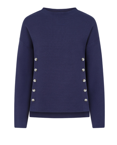 Alice Collins - Karlie Buttoned Pullover - Navy