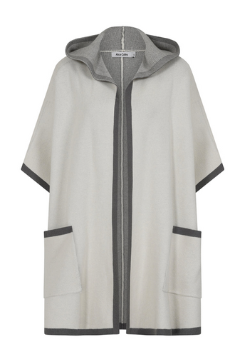 Alice Collins -Poppy Oversized hooded Jacket - Grey / Charcoal