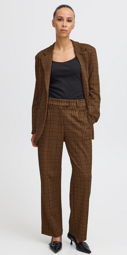 Ichi - Ihkate Trousers - Black & Tan dog tooth